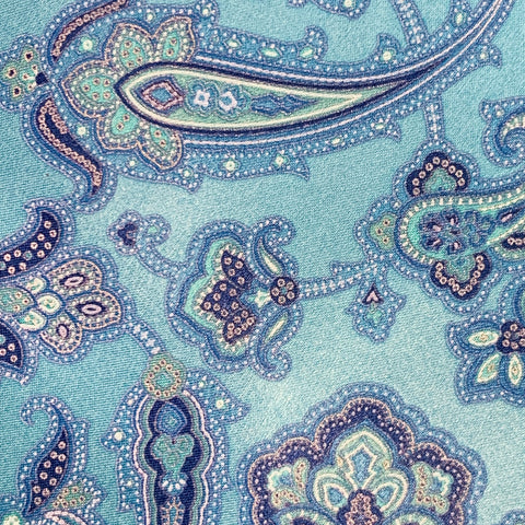 STEFANO RICCI Blue Aqua Paisley Silk Tie