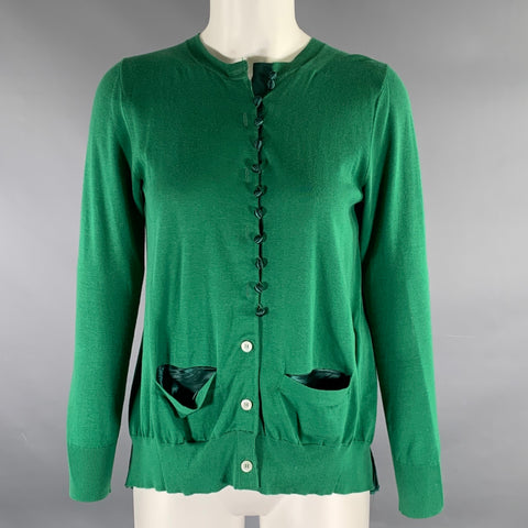 SACAI LUCK Size 2 Green Cotton Cardigan Cardigan