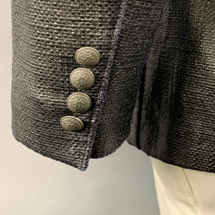 JOHN VARVATOS STAR USA Size L Black Cotton Zip Buttons Jacket