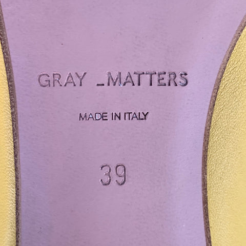 GRAY MATTERS Size 9 Mildred Classic Mustard Yellow Leather Almond Toe Pumps