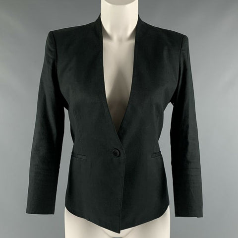 HELMUT LANG Taille 2 Veste à simple boutonnage en coton mélangé gris