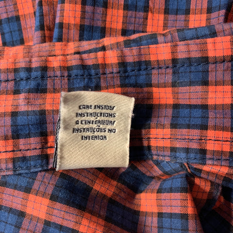SCOTCH AND SODA Size S Orange Blue Plaid Cotton Long Sleeve Shirt