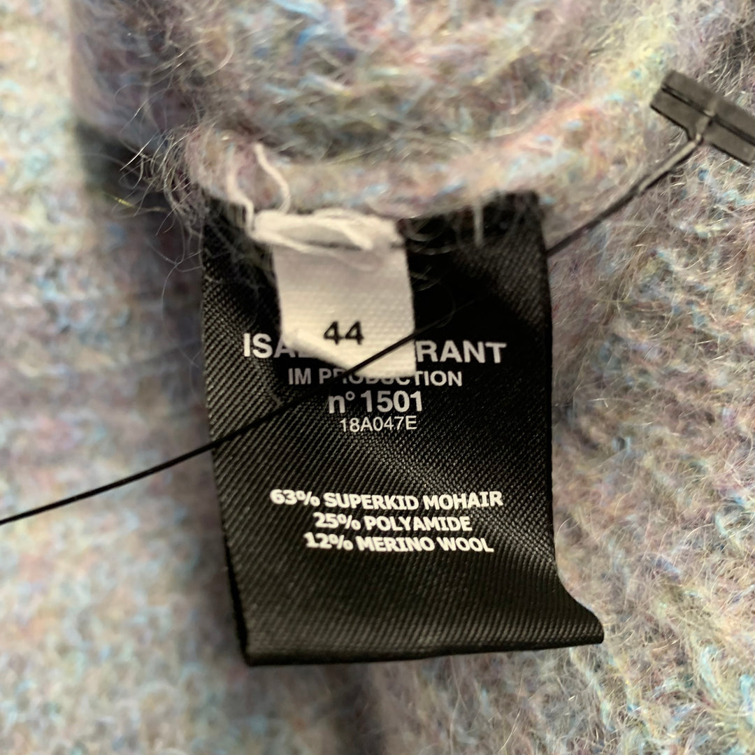 ISABEL MARANT Size 8 Blue Grey Mohair Blend 1/2 Zip Sweater