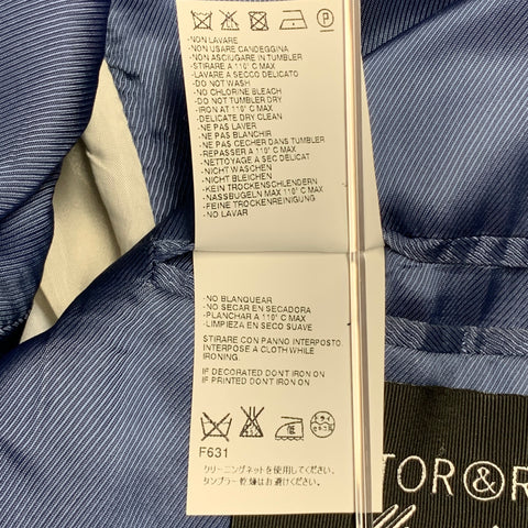 VIKTOR & ROLF Size 42 Blue Virgin Wool Peak Lapel Sport Coat