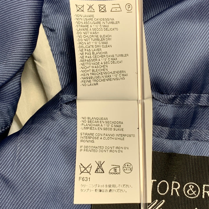 VIKTOR & ROLF Size 42 Blue Virgin Wool Peak Lapel Sport Coat
