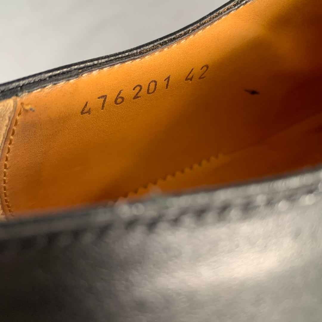 ALEXANDER MCQUEEN Size 9 Black Leather Toe Cap Loafers