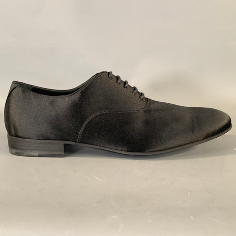 JIL SANDER Size 9 Black Silk Lace Up Lace Up Shoes