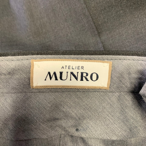 ATELIER MUNRO Size 32 Charcoal Wool Slim Fit Dress Pants