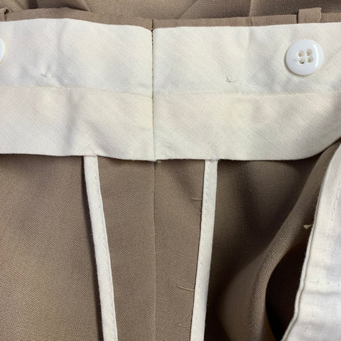 O'CONNELL'S Size 38 Khaki Flat Front Tapered Dress Pants