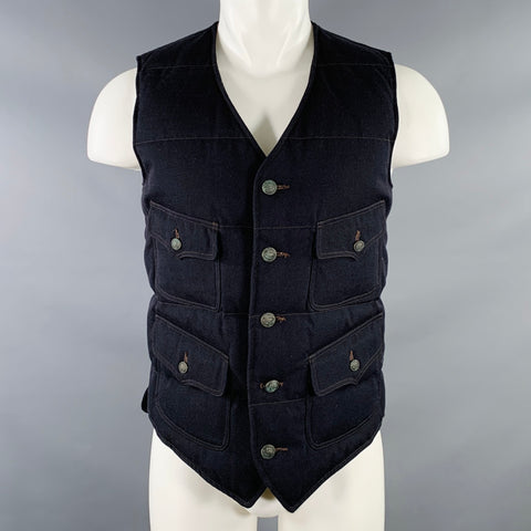 RRL by RALPH LAUREN Size M Navy Twill Wool Cotton Vest