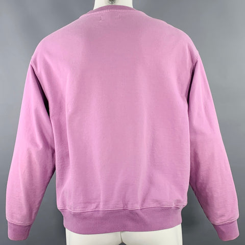 RASSVET Size S Purple Blue Print Cotton Crew Neck Sweatshirt