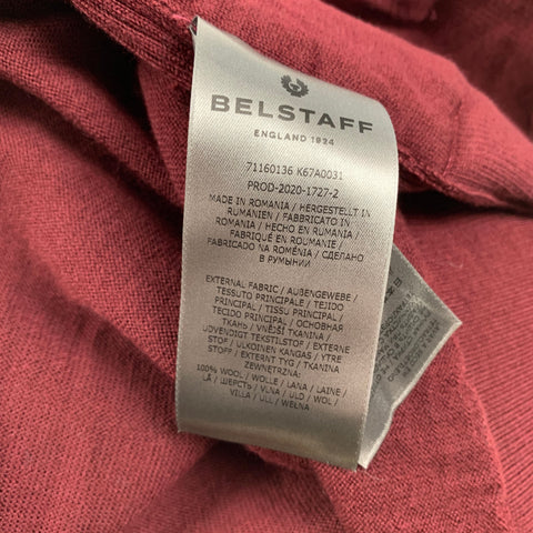 BELSTAFF Size L Burgundy Mixed Fabrics Wool Polyester Zip Up Jacket