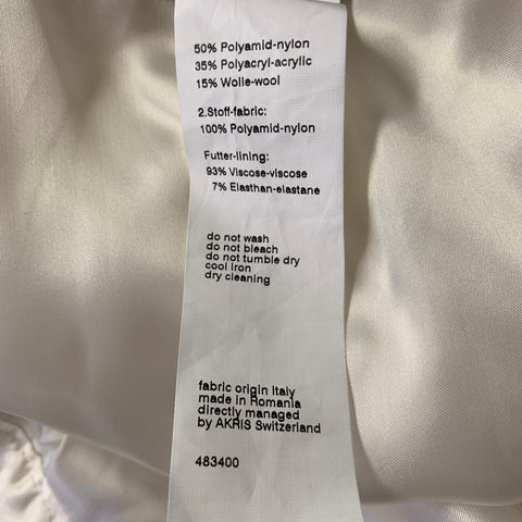 AKRIS Size 12 Cream Ivory Polyamid Wool Blend Lace Maxi Skirt