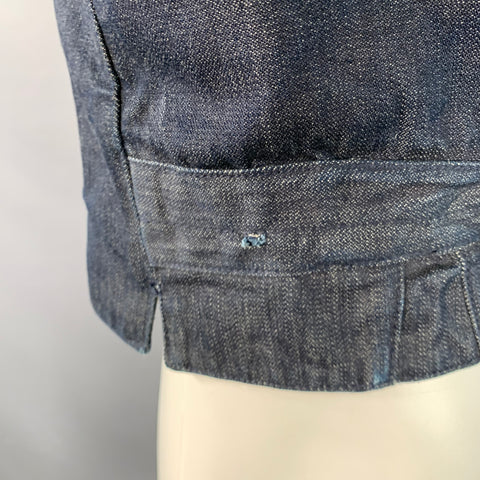 MARC JACOBS WRANGLER Size L Indigo Cotton Denim Button Up Vest