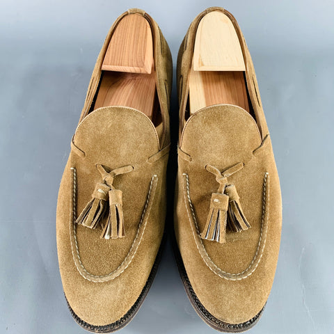 SID MASHBURN Size 11.5 Tan Suede Tassels Loafers