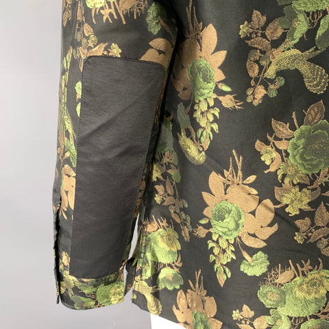 DESCENDANT OF THIEVES Size L Black Green Beige Jacquard Polyester Chore Jacket