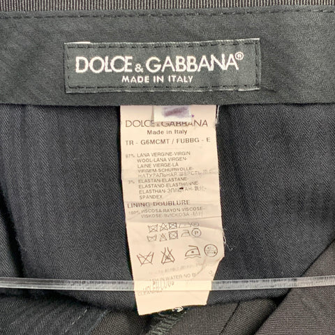 DOLCE & GABBANA Size 30 Black Wool Blend Zip Fly Dress Pants