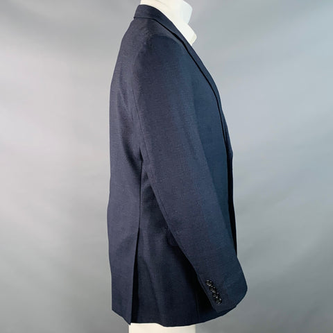 ERMENEGILDO ZEGNA Size 40 Navy Black Checkered Wool Sport Coat