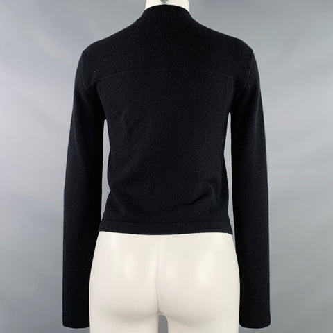 AUTUMN CASHMERE Size S Black Cashmere Zip Up Cardigan