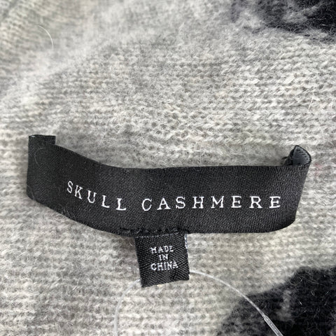 SKULL CASHMERE Grey Black Skull Cashmere Scarf