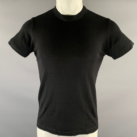 DANIEL CLEARY Size M Black Knit Wool T-shirt