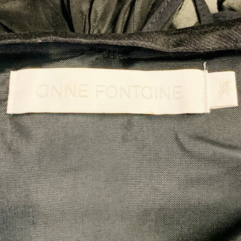 ANNE FONTAINE Size 4 Maria Black Linen Silk Embellishment Sleeveless Bustier Dress Top