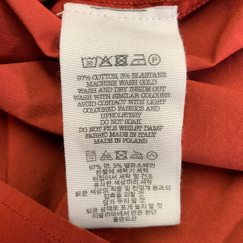 Chemise à manches longues en coton mélangé YMC taille L, couleur brique, une poche