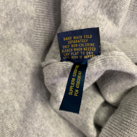POLO by RALPH LAUREN Size L Grey Heather Cotton 1/4 Zip Pullover