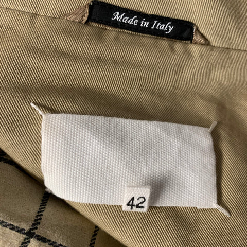 MAISON MARGIELA Size M Khaki Cotton Cut Out Trench Coat