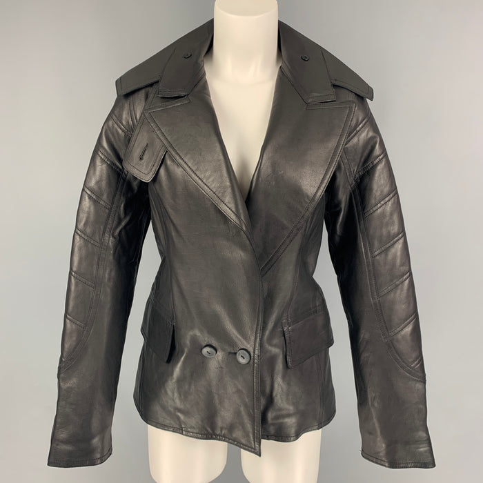 ALEXANDER WANG Taille S Veste en cuir de veau matelassé noir