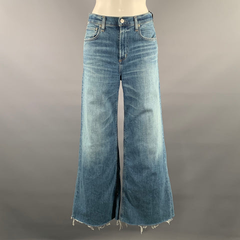 CITIZENS OF HUMANITY Size 26 Blue Cotton Wide Leg Jeans