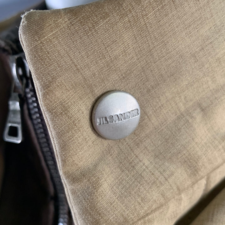 JIL SANDER Size M Beige Brown Cotton Layered Suede Lined Jacket