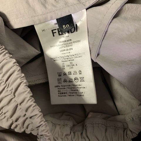 FENDI Size 34 Light Grey Polyamide Elastic Waistband Shorts