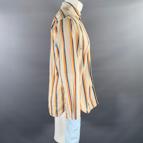 PAUL SMITH Size L Pink Blue & Green Mixed Patterns Cotton Long Sleeve Shirt