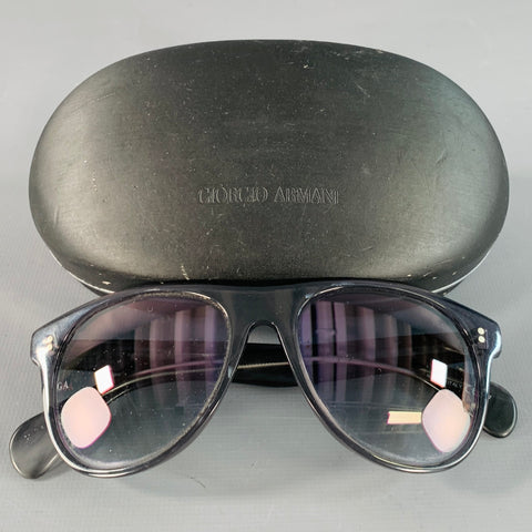 GIORGIO ARMANI Brown Transparent Acetate Teardrop Sunglasses