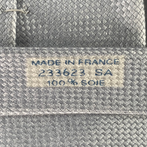 HERMES Blue Textured Woven Silk Tie