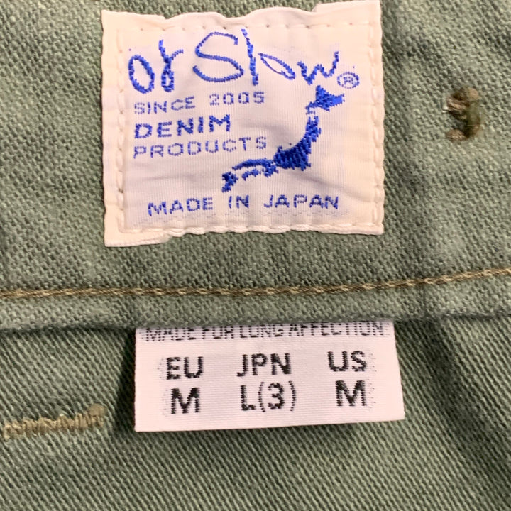 ORSLOW Size 34 Olive Green Cotton Straight Casual Pants