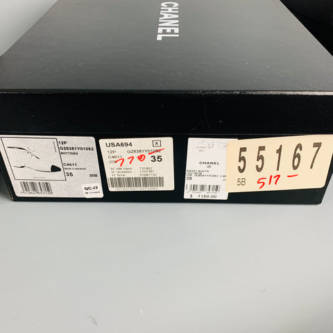 CHANEL Talla 5 Botas con cordones y puntera de ante gris y negro