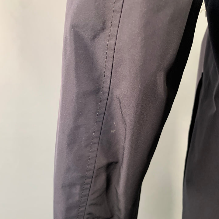 MONCLER 2016 Size M Reynaud Black Navy Polyamide Zip Snaps Coat