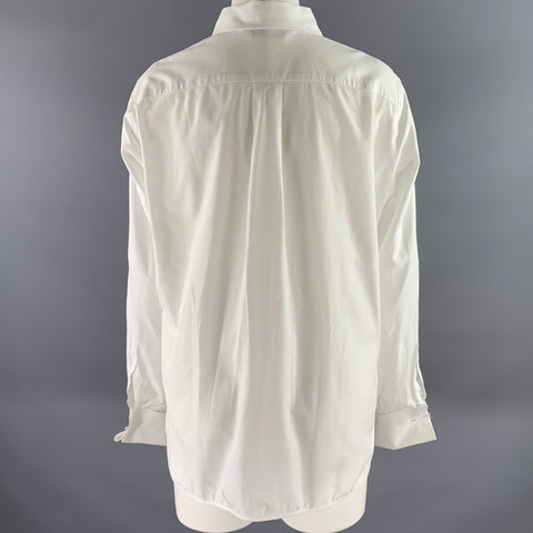 MAX MARA Size 12 White Cotton Dress Shirt