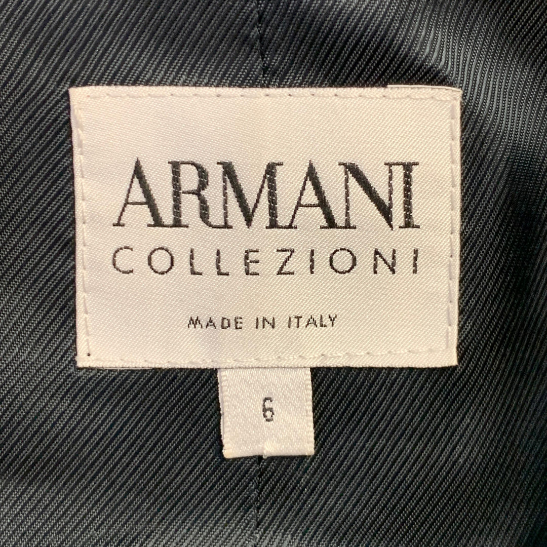 ARMANI COLLEZIONI Size 6 Navy Grey Pinstripe Jacket Blazer