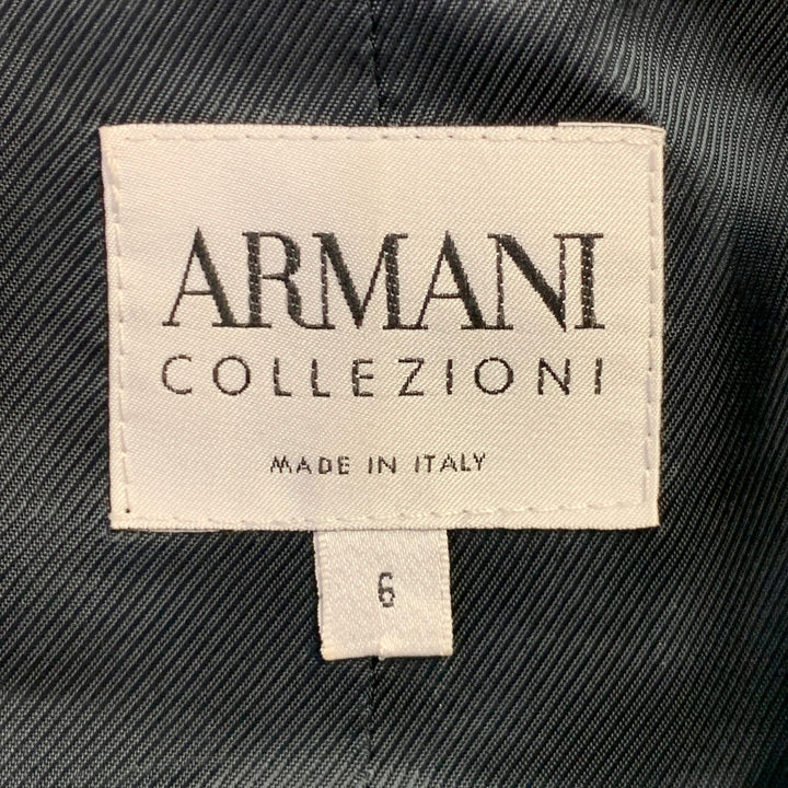 ARMANI COLLEZIONI Size 6 Navy Grey Pinstripe Jacket Blazer