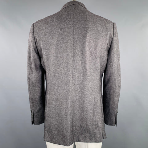 TOM FORD Size 48 Grey Silk Cashmere Peak Lapel Sport Coat