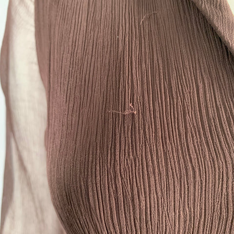 Robe longue manches longues transparente en viscose marron MASSIMO DUTTI taille S