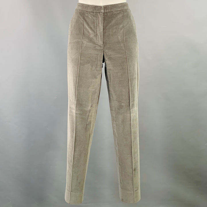 NINA RICCI Size S Grey Cotton Blend Corduroy Slim Fit Casual Pants