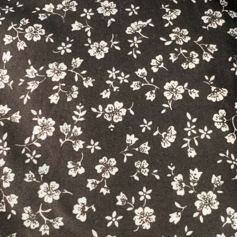 TOM FORD Size S Black White Floral Cotton Long Sleeve Shirt