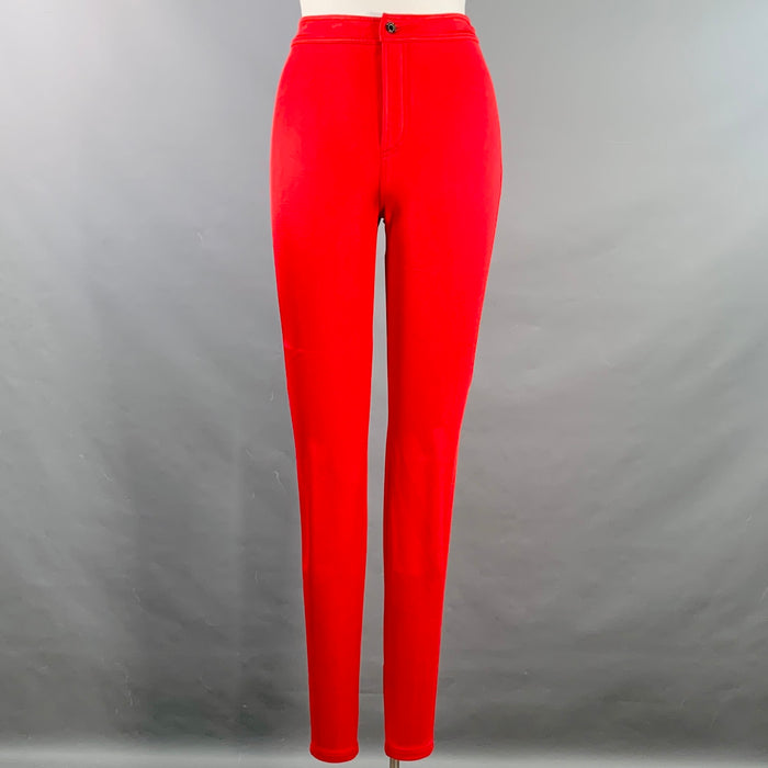 SAINT LAURENT Size 10 Red Viscose Blend Tapered Dress Pants