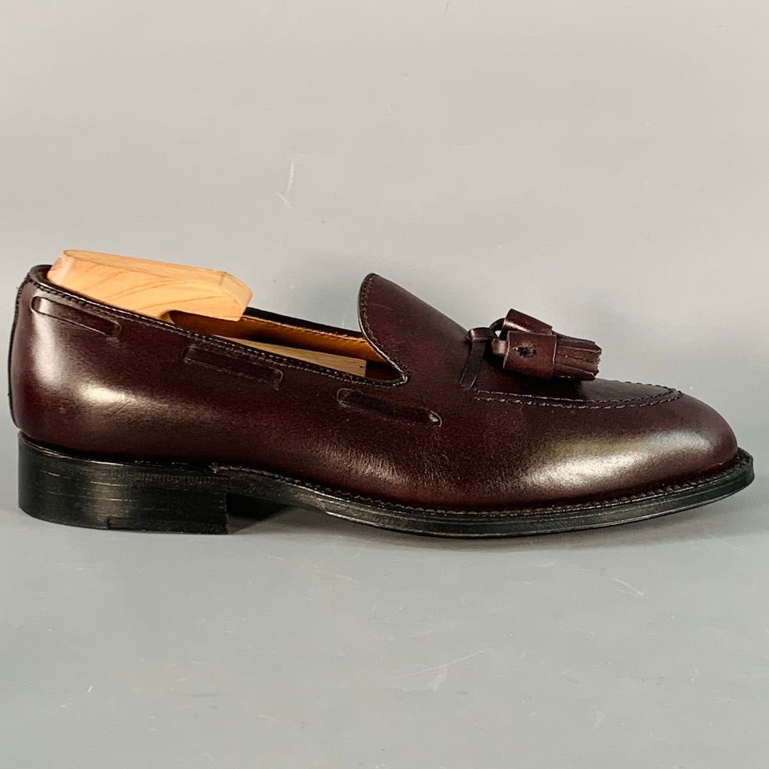 ALDEN Size 7 Burgundy Calfskin Leather Tassel Moccasin Loafer