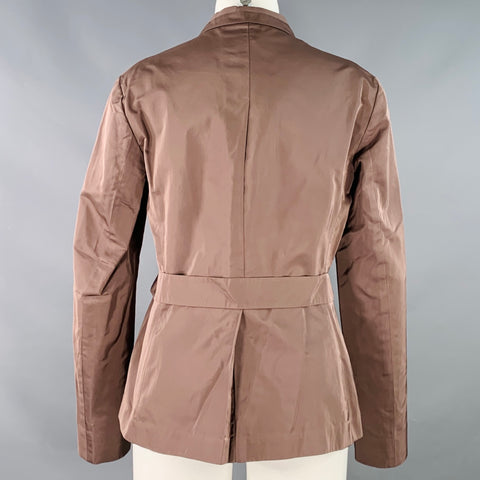 JIL SANDER Size 2 Purple Grey Polyester Silk Hidden Placket Jacket