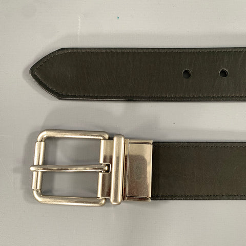 SHINOLA Size 42 Black Tan Solid Leather Belt